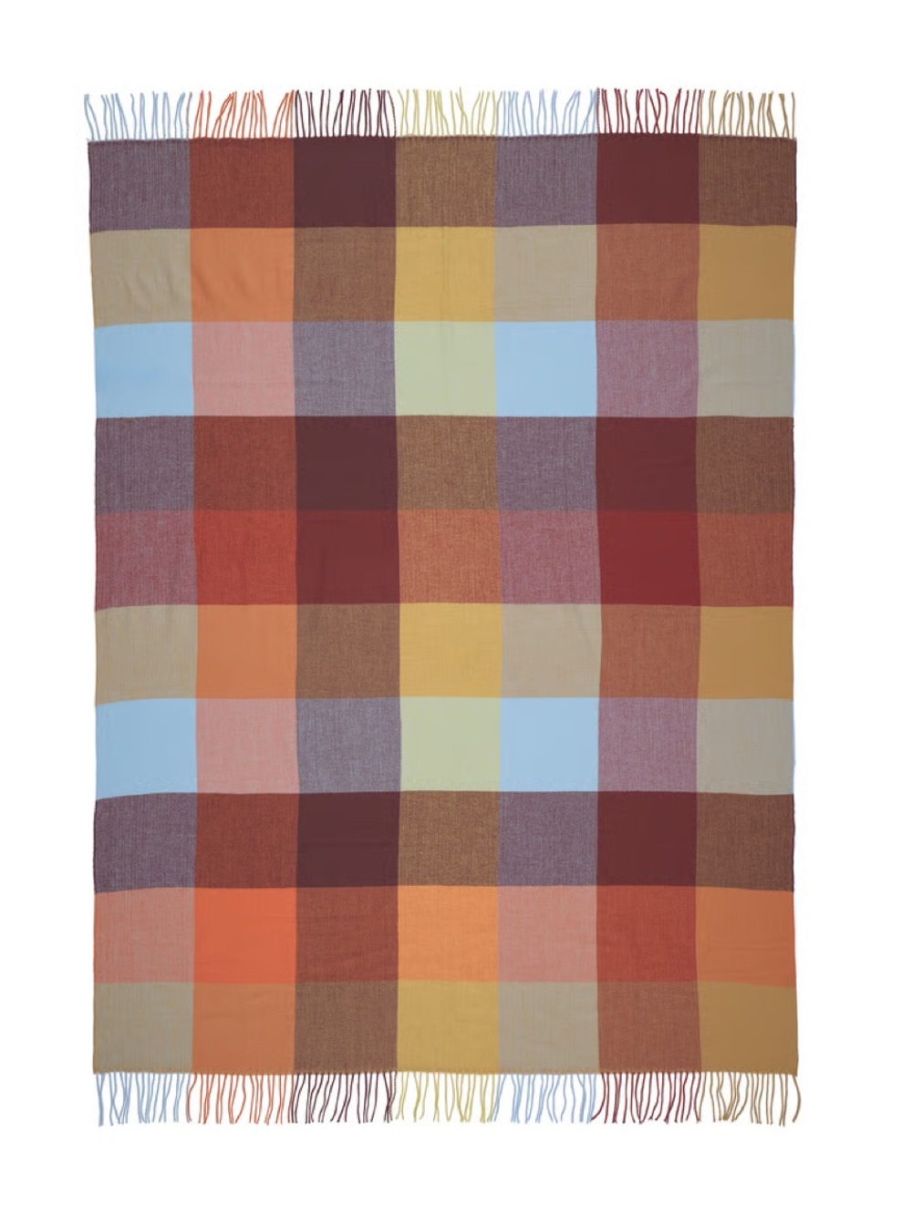 FLIKHAGTORN multicolor throw - Orange, Yellow, Light Blue, Brown - Picture 3 of 3